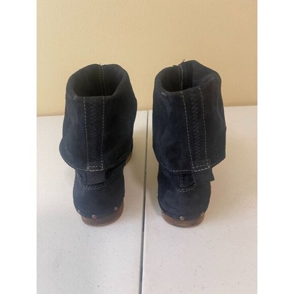 Women’s 39 US 8 Sanita Marcia Low Flex Wood Boot Navy Blue Suede - Picture 13 of 14